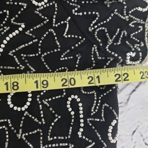 Vintage Laurence Kazer New York 100% Silk Beaded Short Sleeve Jacket XL EUC - Picture 8 of 13